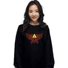 Load image into Gallery viewer, Shirts Long Sleeve Shirts, Unisex / Small / Black Hyrule Fire Crest