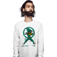Load image into Gallery viewer, Daily_Deal_Shirts Long Sleeve Shirts, Unisex / Small / White Green Ranger Sumi-e