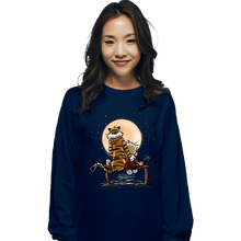 Load image into Gallery viewer, Daily_Deal_Shirts Long Sleeve Shirts, Unisex / Small / Navy Calvin Friends