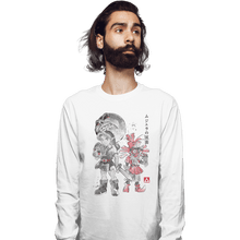 Load image into Gallery viewer, Shirts Long Sleeve Shirts, Unisex / Small / White Majora's Sumi-e