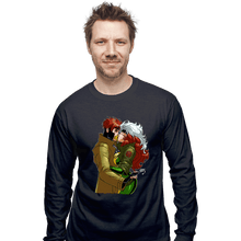 Load image into Gallery viewer, Daily_Deal_Shirts Long Sleeve Shirts, Unisex / Small / Dark Heather Rogue And Gambit Kiss