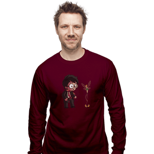 Shirts Long Sleeve Shirts, Unisex / Small / Maroon Snitch Wings