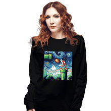 Load image into Gallery viewer, Shirts Long Sleeve Shirts, Unisex / Small / Black Van Gogh Never Leveled Up