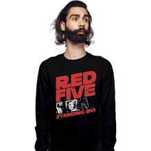 Load image into Gallery viewer, Shirts Long Sleeve Shirts, Unisex / Small / Black Red 5 Standing By