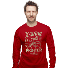 Load image into Gallery viewer, Daily_Deal_Shirts Long Sleeve Shirts, Unisex / Small / Red X-Wing Garage