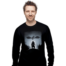 Load image into Gallery viewer, Shirts Long Sleeve Shirts, Unisex / Small / Black Skyrim Dragon Hunting