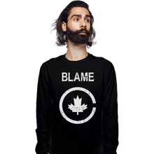 Load image into Gallery viewer, Shirts Long Sleeve Shirts, Unisex / Small / Black Blame Canada