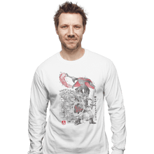 Load image into Gallery viewer, Shirts Long Sleeve Shirts, Unisex / Small / White Between Worlds Sumi-e