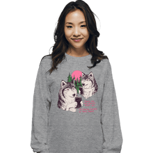 Load image into Gallery viewer, Daily_Deal_Shirts Long Sleeve Shirts, Unisex / Small / Sports Grey Two Wolves On Their Phones