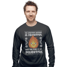 Load image into Gallery viewer, Shirts Long Sleeve Shirts, Unisex / Small / Charcoal Delightful Fire
