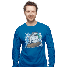 Load image into Gallery viewer, Shirts Long Sleeve Shirts, Unisex / Small / Sapphire The Little Shark
