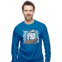 Load image into Gallery viewer, Shirts Long Sleeve Shirts, Unisex / Small / Sapphire The Little Shark