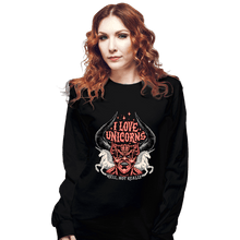 Load image into Gallery viewer, Daily_Deal_Shirts Long Sleeve Shirts, Unisex / Small / Black I Love Unicorns