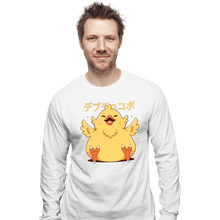 Load image into Gallery viewer, Shirts Long Sleeve Shirts, Unisex / Small / White Fat Chocobo