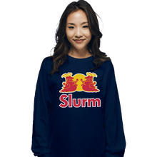 Load image into Gallery viewer, Shirts Long Sleeve Shirts, Unisex / Small / Navy Slurm Energy Drink