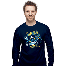 Load image into Gallery viewer, Shirts Long Sleeve Shirts, Unisex / Small / Navy Mr mRNA