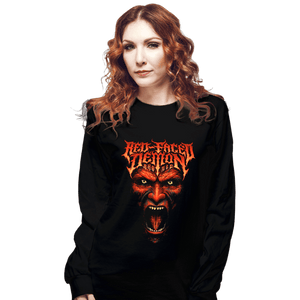 Shirts Long Sleeve Shirts, Unisex / Small / Black Red Faced Devil