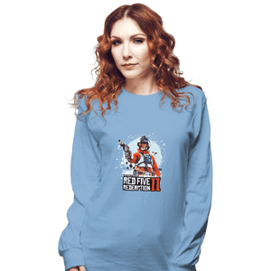 Shirts Long Sleeve Shirts, Unisex / Small / Powder Blue Red Five Redemption II