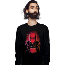 Load image into Gallery viewer, Daily_Deal_Shirts Long Sleeve Shirts, Unisex / Small / Black Glitch Red Hood