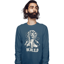 Load image into Gallery viewer, Secret_Shirts Long Sleeve Shirts, Unisex / Small / Indigo Blue W.W.S.D.