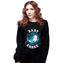 Load image into Gallery viewer, Shirts Long Sleeve Shirts, Unisex / Small / Black Cute Baby Shark