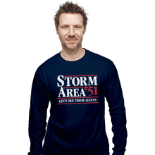 Load image into Gallery viewer, Shirts Long Sleeve Shirts, Unisex / Small / Navy Storm Area 51