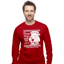 Load image into Gallery viewer, Daily_Deal_Shirts Long Sleeve Shirts, Unisex / Small / Red Pizza Dog
