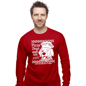 Daily_Deal_Shirts Long Sleeve Shirts, Unisex / Small / Red Pizza Dog