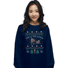 Load image into Gallery viewer, Shirts Long Sleeve Shirts, Unisex / Small / Navy This Is The Sleigh