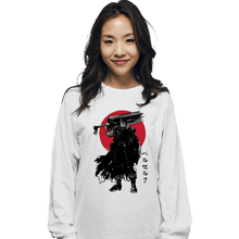 Load image into Gallery viewer, Daily_Deal_Shirts Long Sleeve Shirts, Unisex / Small / White Black Swordsman Sumi-e