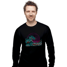 Load image into Gallery viewer, Shirts Long Sleeve Shirts, Unisex / Small / Black Great Neon Wave