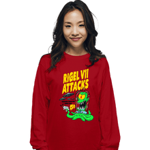 Load image into Gallery viewer, Last_Chance_Shirts Long Sleeve Shirts, Unisex / Small / Red Rigel 7 Attacks
