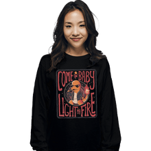 Load image into Gallery viewer, Shirts Long Sleeve Shirts, Unisex / Small / Black Come On Baby Light My Fire