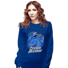 Load image into Gallery viewer, Daily_Deal_Shirts Long Sleeve Shirts, Unisex / Small / Royal Blue Cookie Monster Doll