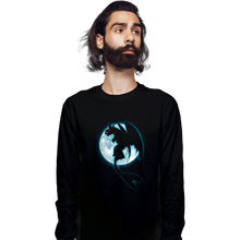 Load image into Gallery viewer, Shirts Long Sleeve Shirts, Unisex / Small / Black Moonlight Dragon Rider