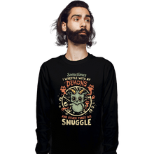 Load image into Gallery viewer, Daily_Deal_Shirts Long Sleeve Shirts, Unisex / Small / Black I Wrestle With My Demons