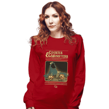 Load image into Gallery viewer, Daily_Deal_Shirts Long Sleeve Shirts, Unisex / Small / Red Cookies & Monsters