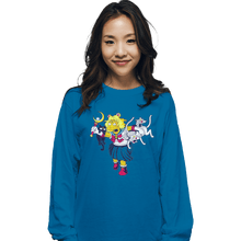 Load image into Gallery viewer, Shirts Long Sleeve Shirts, Unisex / Small / Sapphire Moon Cat Lady