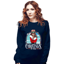 Load image into Gallery viewer, Secret_Shirts Long Sleeve Shirts, Unisex / Small / Navy All I Want For Christmas