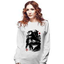 Load image into Gallery viewer, Daily_Deal_Shirts Long Sleeve Shirts, Unisex / Small / White The Bounty Hunter In The desert Sumi-e