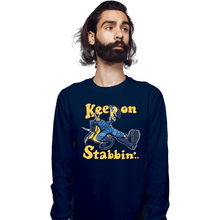 Load image into Gallery viewer, Shirts Long Sleeve Shirts, Unisex / Small / Navy Keep On Stabbin'