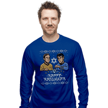 Load image into Gallery viewer, Daily_Deal_Shirts Long Sleeve Shirts, Unisex / Small / Royal Blue Celebrate Hanukkah