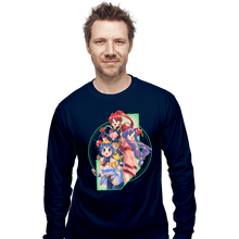 Load image into Gallery viewer, Daily_Deal_Shirts Long Sleeve Shirts, Unisex / Small / Navy Robot Hearts