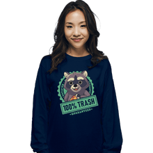 Load image into Gallery viewer, Shirts Long Sleeve Shirts, Unisex / Small / Navy 100% Trash
