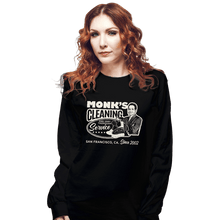 Load image into Gallery viewer, Shirts Long Sleeve Shirts, Unisex / Small / Black Monk Cleaning Service