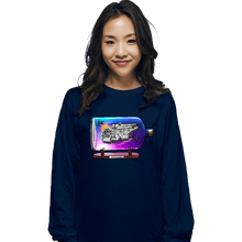 Load image into Gallery viewer, Daily_Deal_Shirts Long Sleeve Shirts, Unisex / Small / Navy Spaceship In A Bottle