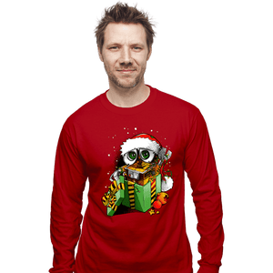 Daily_Deal_Shirts Long Sleeve Shirts, Unisex / Small / Red Christmas Robot