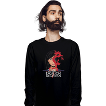 Load image into Gallery viewer, Shirts Long Sleeve Shirts, Unisex / Small / Black The Girl With The Dragon Guardian