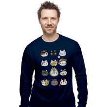 Load image into Gallery viewer, Shirts Long Sleeve Shirts, Unisex / Small / Navy Cosplay Cats