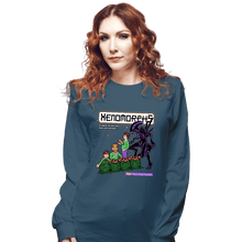 Load image into Gallery viewer, Shirts Long Sleeve Shirts, Unisex / Small / Indigo Blue Xenomorphs Book